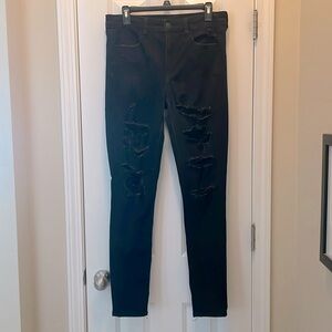 American Eagle high-rise jagging distressing along thigh 12 long